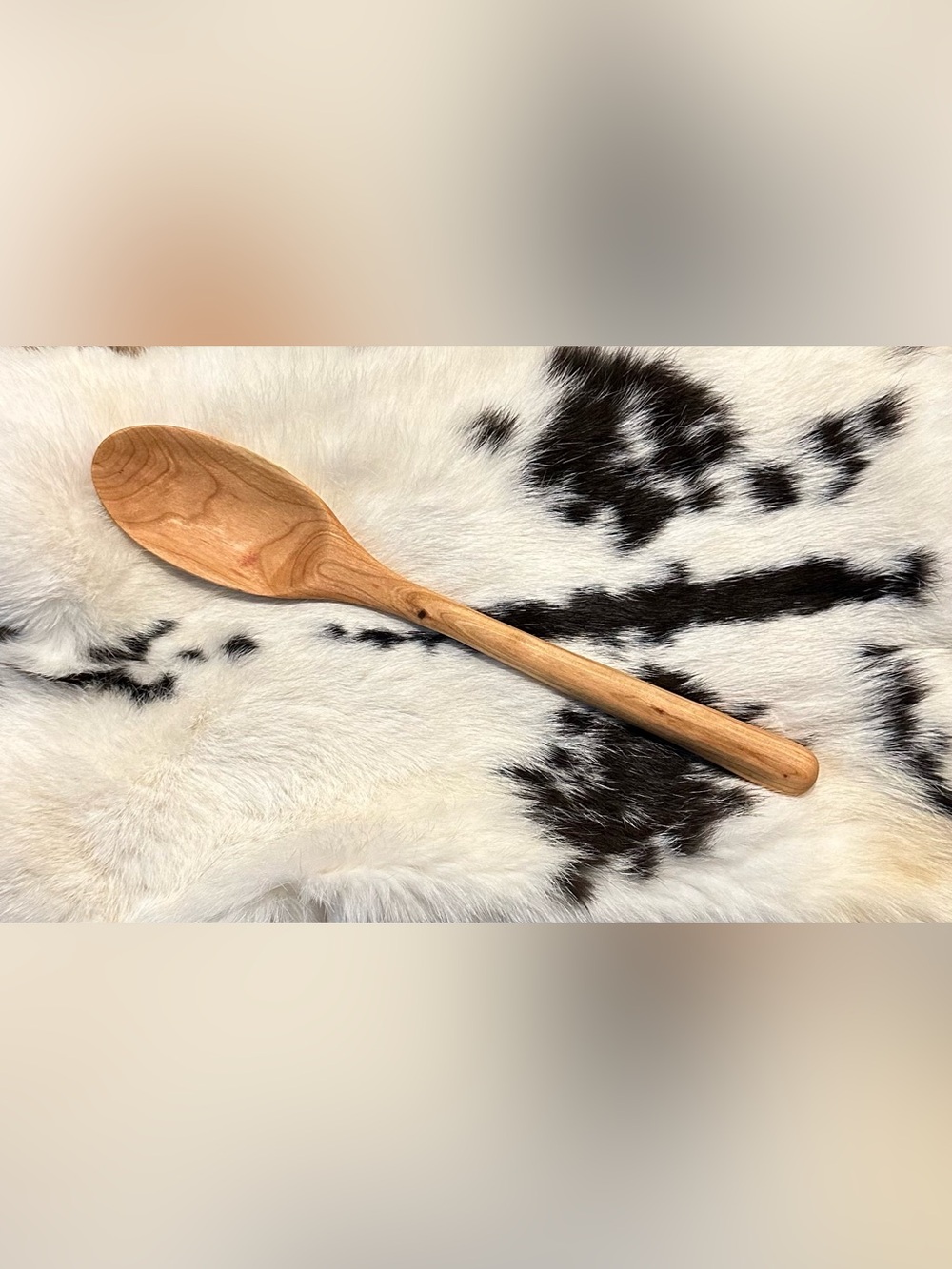 Hand carved wooden spoon • Black cherry wood • made by my husband